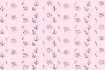 continuous pink background vector illustration.
golden line gardeniaflowers.