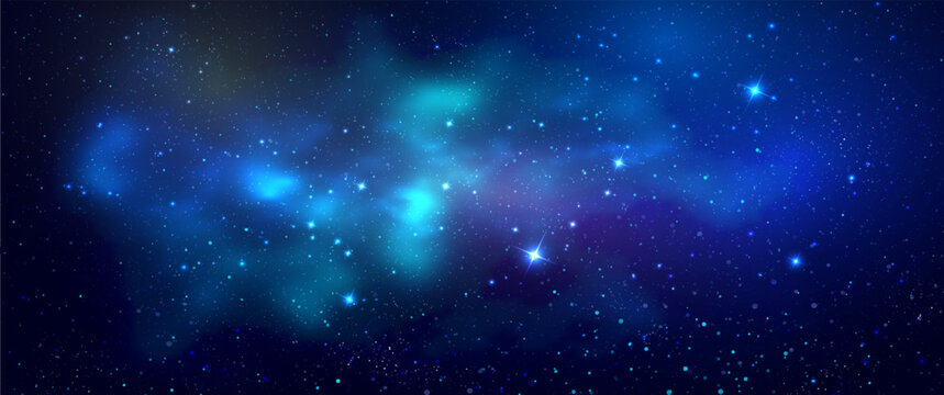 Space background with realistic nebula and shining stars. Magic colorful galaxy with stardust