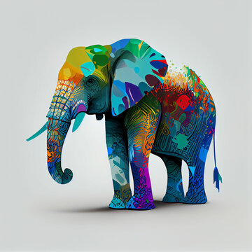 water colour elephant ai genrative 