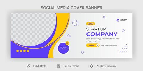 Business facebook cover banner template design  - obrazy, fototapety, plakaty
