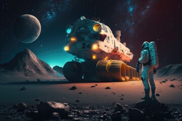 Obraz na płótnie Canvas Space exploration and planetary colonization