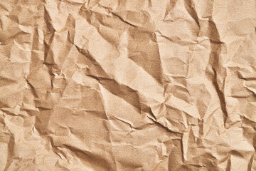  Brown crumpled paper texture background