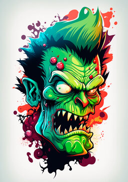 Monstro Zumbi - Cartoon Monster Zombie Halloween  09