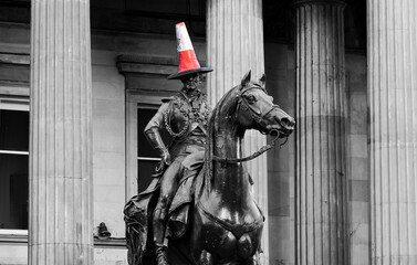 The equestrian statue of Arthur Wellesley, 1st Duke of Wellington in Glasgow