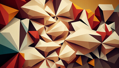 Obraz premium Vector Modern polygon colorful low poly background Ai generated image