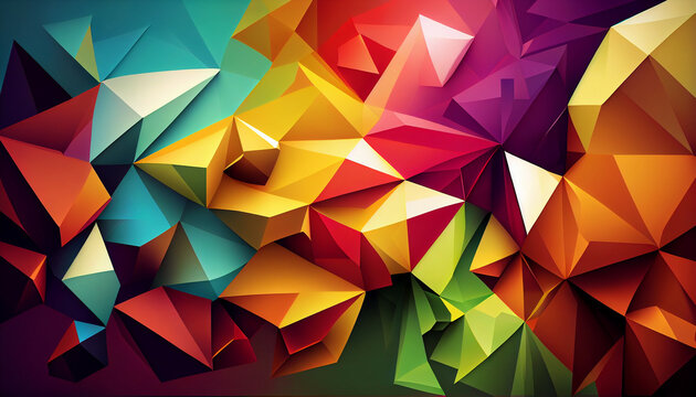 Vector Modern polygon colorful low poly background Ai generated image
