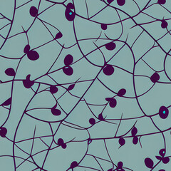 Saskatoon Berry, tiles pattern texture seamless illustration flat