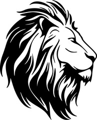 ﻿A simple vector logo lion with black and white colors.