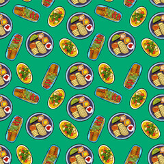 Vector seamless pattern food. seamless pattern of useful environmental food