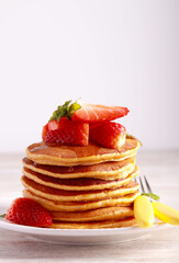Sweet potato pancakes with honey