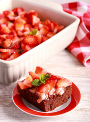 Chocolate cake with strawberry
