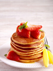 Sweet potato pancakes with honey