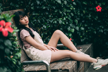 Fototapeta na wymiar portrait of an asian young girl