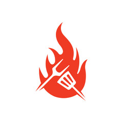 bbq grill logo vector