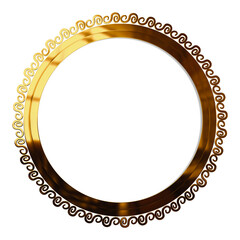 3d illustration golden metallic frame mirror and frame