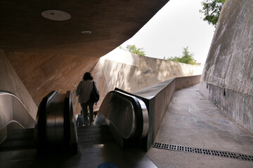 Escalator system to go up and down the hill in Toledo