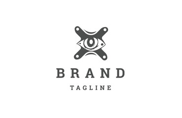 Eye logo icon design template flat vector