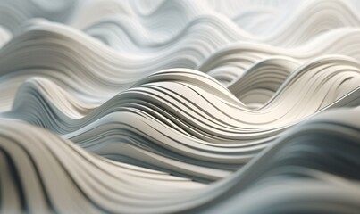 White abstract wavy background, Generative AI