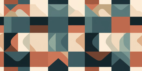 A tile texture of plain colors and simple shapes