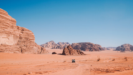 Fototapeta na wymiar Offroad Cars in the desert