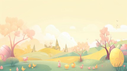 easter colorfull background - Generative AI