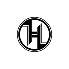 Initial H letter icon logo vector design in circle shape