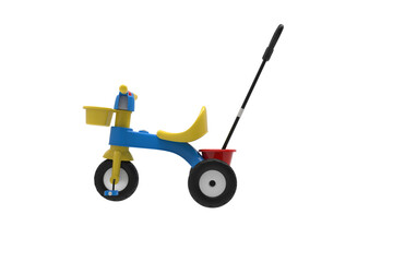 toddler tricycle on isolated background