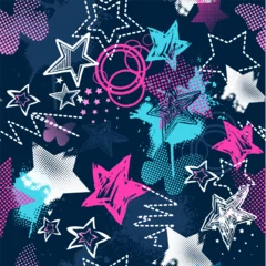 Foto op Plexiglas Grunge vlinders Grunge Seamless pattern for girls. Hearts abstract background dots. Beautiful creative wallpaper.Seamless pattern with hearts, stars, spray elements and butterflies.Wallpaper for girls