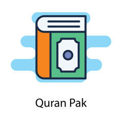 Quran Pak icon. Suitable for Web Page, Mobile App, UI, UX and GUI design.