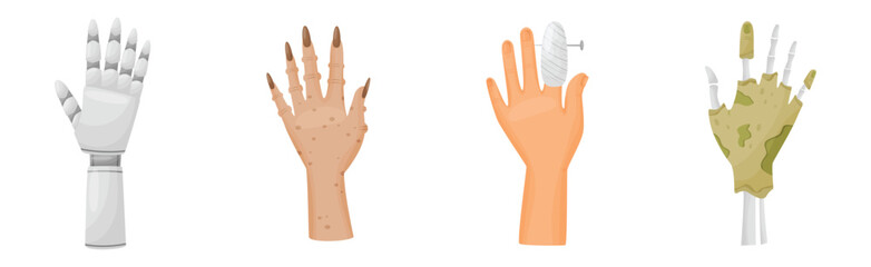 Obraz premium Hands and Paws of Fantastic Creatures and Monsters Vector Set