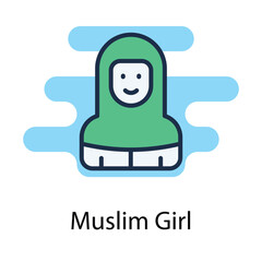 Muslim Girl icon. Suitable for Web Page, Mobile App, UI, UX and GUI design.