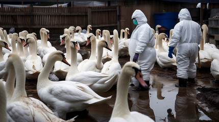 Fototapeta premium H5N1 bird flu - ai generated