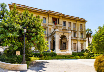 Fototapeta na wymiar Villa Massena Musee art museum, palace and garden at Promenade des Anglais in historic Vieux Vieille Ville old town of Nice in France