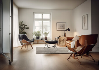 Fototapeta premium Interior design in a beautiful and stylish apartment, perfect for a cozy lifestyle
