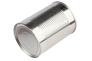 Tin can Isolated on white background. Canned food.