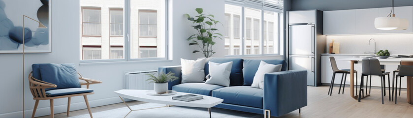 Fototapeta premium Interior design in a beautiful and stylish apartment, perfect for a cozy lifestyle