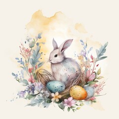 Easter day watercolor - Generative AI