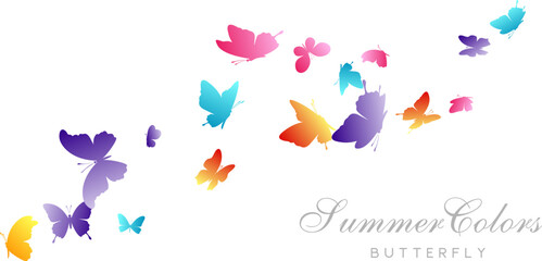 Flying butterflies. Vector decoration element.