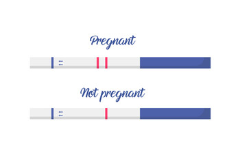 Pregnancy test icon set. Pregnant and not pregnant