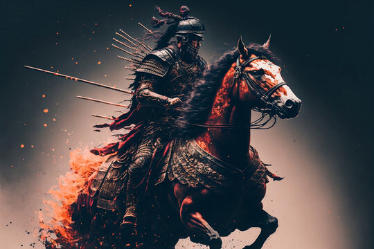 The Majestic Samurai on Horseback, generative ai