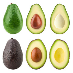 Avocado isolated on white background, full depth of field