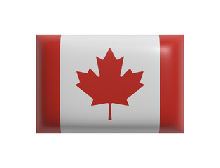 Fototapeta na wymiar Flag of the Сanada isolated. Canadian flag. Cartoon design icon. 3d rendering. PNG with transparent background. Flat lay