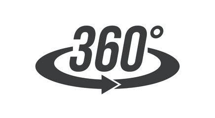 360 Degrees Angle Isolated Vector Icon