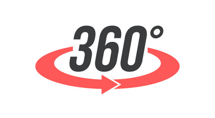 360 Degrees Angle Isolated Vector Icon