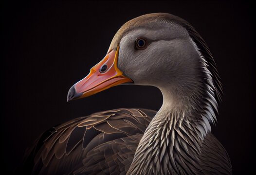 Kolgans, White-fronted Goose, Anser albifrons. Generative AI