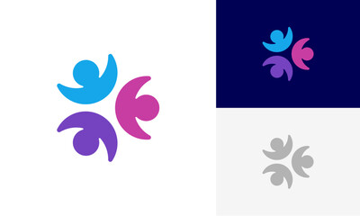 Community people, social community, human family, colorful community logo abstract design vector