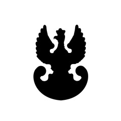 Czarna sylwetka polskiego orła wojskowego © KR Studio
