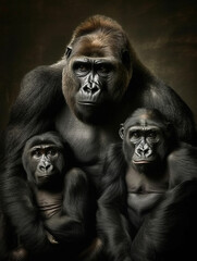 Obraz premium Gorilla family portrait