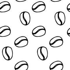 Seamless vector pattern of roasted coffee beans