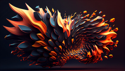Experience an explosive 3D abstract background with vibrant colors, dynamic shapes, and pulsating energy. Toon shading, bold outlines, and 8K resolution create a striking visual impact.